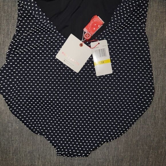 Red Carter Women's Black & White Polka Dot One-piece Swimsuit Size M - Picture 7 of 10